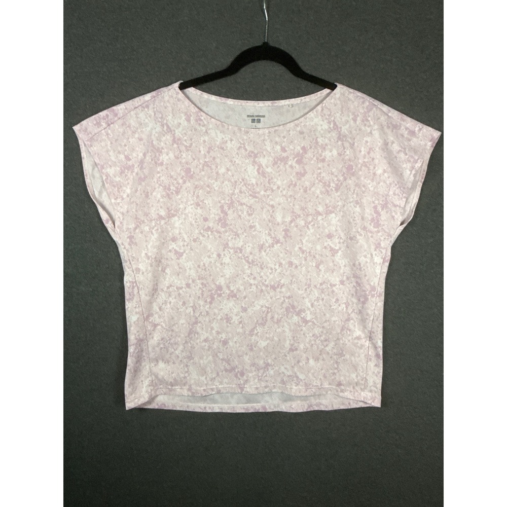 Uniqlo Meguru Yamaguchi Purple Abstract Splatter Print Top Large gym training